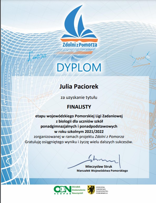 Julia finalistką!