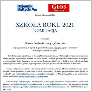 Nominacja w Plebiscycie Edukacyjnym.